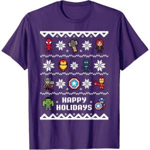 imageMarvel Avengers Christmas Sweater Happy Holidays TShirtPurple