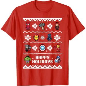 imageMarvel Avengers Christmas Sweater Happy Holidays TShirtRed