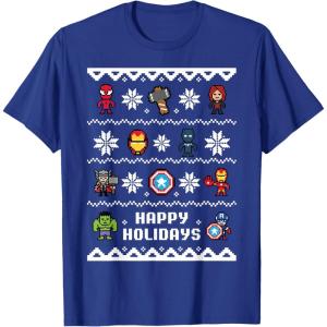 imageMarvel Avengers Christmas Sweater Happy Holidays TShirtRoyal Blue