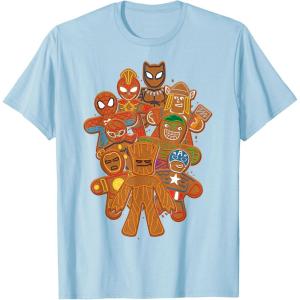 imageMarvel Avengers Gingerbread Cookies Christmas TShirtBaby Blue