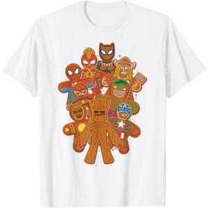 imageMarvel Avengers Gingerbread Cookies Christmas TShirtWhite