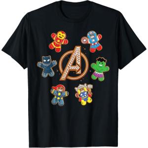 imageMarvel Avengers Holiday Christmas Gingerbread People ampamp Logo TShirtBlack