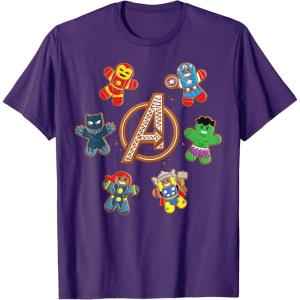 imageMarvel Avengers Holiday Christmas Gingerbread People ampamp Logo TShirtPurple