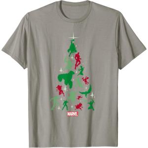 imageMarvel Avengers and Guardians of the Galaxy Christmas Tree Short Sleeve TShirtSlate Grey