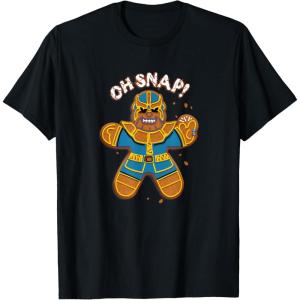 imageMarvel Christmas Thanos Gingerbread Oh Snap TShirtBlack