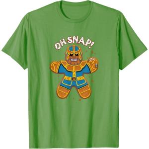 imageMarvel Christmas Thanos Gingerbread Oh Snap TShirtGrass Green