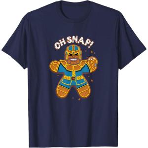 imageMarvel Christmas Thanos Gingerbread Oh Snap TShirtNavy Blue