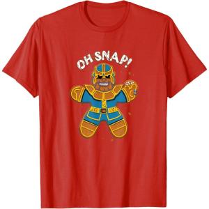 imageMarvel Christmas Thanos Gingerbread Oh Snap TShirtRed