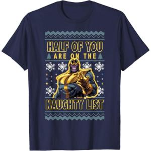 imageMarvel Christmas Thanos Ugly Sweater TShirtNavy Blue