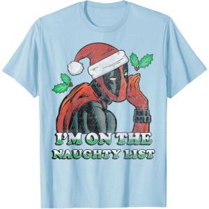 imageMarvel Deadpool Santa Secret Naughty List Christmas TShirtBaby Blue