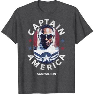 imageMarvel Falcon Winter Soldier Sam Wilson Captain America TShirtDark Heather Grey