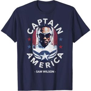 imageMarvel Falcon Winter Soldier Sam Wilson Captain America TShirtNavy Blue