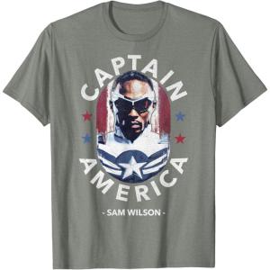 imageMarvel Falcon Winter Soldier Sam Wilson Captain America TShirtOlive Heather