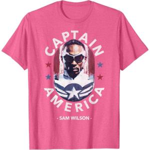 imageMarvel Falcon Winter Soldier Sam Wilson Captain America TShirtPink Heather