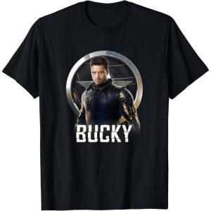 imageMarvel Falcon ampamp Winter Soldier Bucky Shield Portrait V2 TShirtBlack
