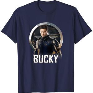 imageMarvel Falcon ampamp Winter Soldier Bucky Shield Portrait V2 TShirtNavy Blue