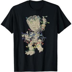 imageMarvel Guardians Of The Galaxy Groot Christmas Lights TShirtBlack