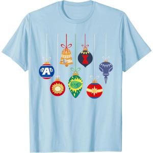 imageMarvel Holiday Christmas Avengers Team Festive Ornaments TShirtBaby Blue