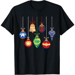imageMarvel Holiday Christmas Avengers Team Festive Ornaments TShirtBlack