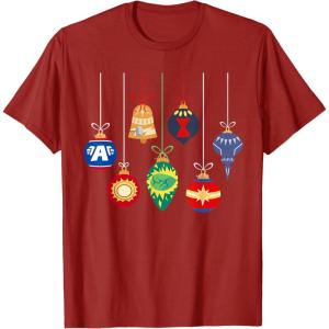 imageMarvel Holiday Christmas Avengers Team Festive Ornaments TShirtCranberry Red