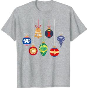 imageMarvel Holiday Christmas Avengers Team Festive Ornaments TShirtHeather Grey