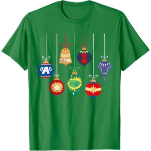 imageMarvel Holiday Christmas Avengers Team Festive Ornaments TShirtKelly Green