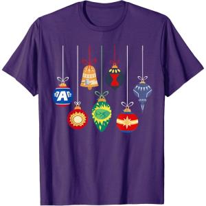imageMarvel Holiday Christmas Avengers Team Festive Ornaments TShirtPurple