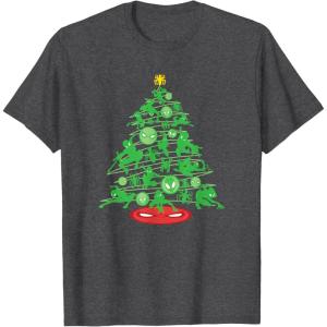 imageMarvel SpiderMan Christmas Tree Holiday TShirtDark Heather Grey