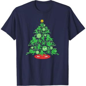 imageMarvel SpiderMan Christmas Tree Holiday TShirtNavy Blue