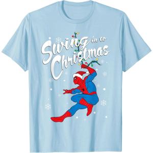 imageMarvel SpiderMan Swing In To Christmas TShirtBaby Blue