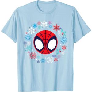imageMarvel Spidey and His Amazing Friends Christmas Wreath TShirtBaby Blue