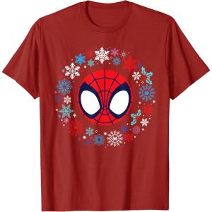 imageMarvel Spidey and His Amazing Friends Christmas Wreath TShirtCranberry Red