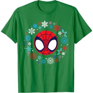imageMarvel Spidey and His Amazing Friends Christmas Wreath TShirtKelly Green