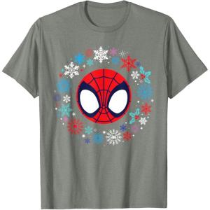 imageMarvel Spidey and His Amazing Friends Christmas Wreath TShirtOlive Heather