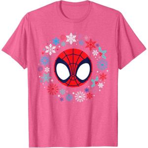 imageMarvel Spidey and His Amazing Friends Christmas Wreath TShirtPink Heather