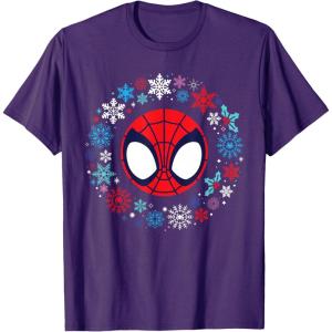 imageMarvel Spidey and His Amazing Friends Christmas Wreath TShirtPurple