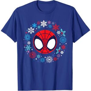 imageMarvel Spidey and His Amazing Friends Christmas Wreath TShirtRoyal Blue