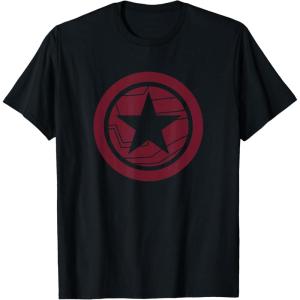 imageMarvel The Falcon And The Winter Soldier Bucky Red Logo TShirtBlack
