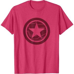 imageMarvel The Falcon And The Winter Soldier Bucky Red Logo TShirtRed Heather