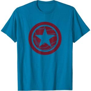 imageMarvel The Falcon And The Winter Soldier Bucky Red Logo TShirtSapphire Blue