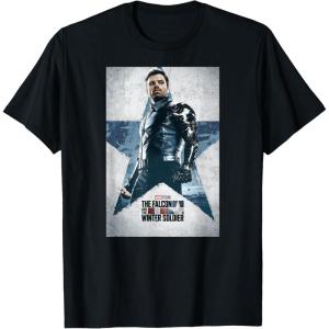 imageMarvel The Falcon and The Winter Soldier Bucky Barnes Poster TShirtBlack