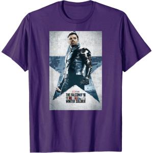 imageMarvel The Falcon and The Winter Soldier Bucky Barnes Poster TShirtPurple