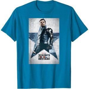 imageMarvel The Falcon and The Winter Soldier Bucky Barnes Poster TShirtSapphire Blue