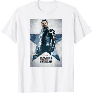 imageMarvel The Falcon and The Winter Soldier Bucky Barnes Poster TShirtWhite