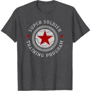 imageMarvel Winter Soldier Super Soldier Training Program TShirtDark Heather Grey