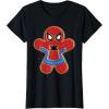 imageMarvel SpiderMan Holiday Christmas Gingerbread Man Cookie TShirtBlack