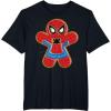 imageMarvel SpiderMan Holiday Christmas Gingerbread Man Cookie TShirtBlack