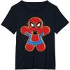 imageMarvel SpiderMan Holiday Christmas Gingerbread Man Cookie TShirtBlack
