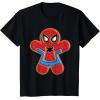 imageMarvel SpiderMan Holiday Christmas Gingerbread Man Cookie TShirtBlack