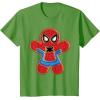 imageMarvel SpiderMan Holiday Christmas Gingerbread Man Cookie TShirtGrass Green